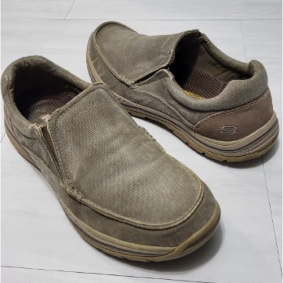 SKETCHERS Mens Expected Avillo Canvas/Suede Loafer - Picture 9 of 12